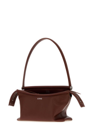 Небольшая кожаная сумка через плечо «Whisker» цвета шоколада от LOEWE (ATBBTBBX01)