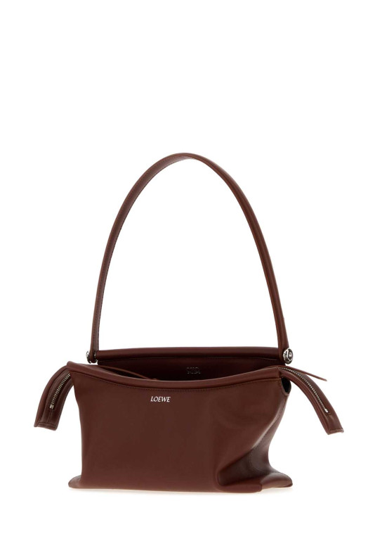 Небольшая кожаная сумка через плечо «Whisker» цвета шоколада от LOEWE (ATBBTBBX01)