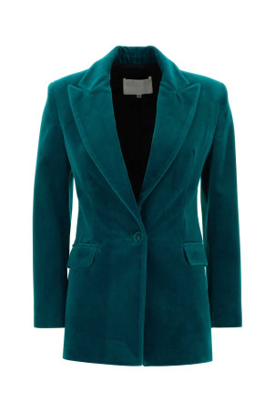 Блакитний оксамитовий блейзер від Turquoise COSTARELLOS (FW2648)