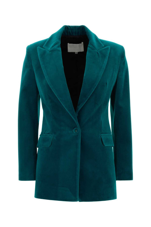 Petrol blue velvet blazer Turquoise COSTARELLOS (FW2648)
