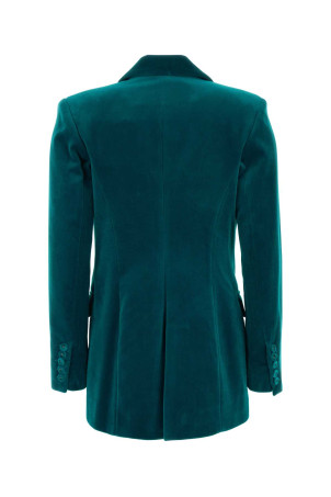 Блакитний оксамитовий блейзер від Turquoise COSTARELLOS (FW2648)