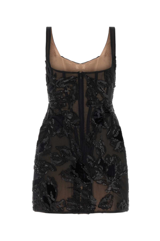 Black tulle mini dress Black COSTARELLOS (FW2652)