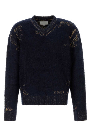 Світло-синій светр із бавовняної суміші MAISON MARGIELA (S67HN0012M13331)