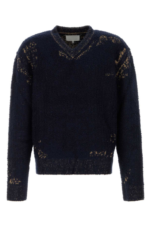 Світло-синій светр із бавовняної суміші MAISON MARGIELA (S67HN0012M13331)