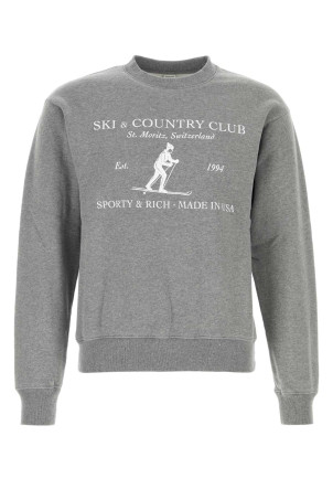 Melange grey cotton sweatshirt SPORTY & RICH (ST10382000BL30)