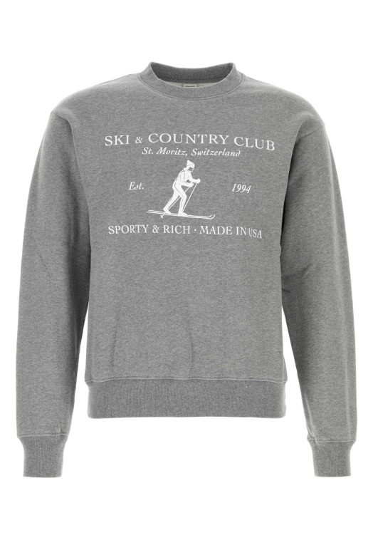 Melange grey cotton sweatshirt SPORTY & RICH (ST10382000BL30)