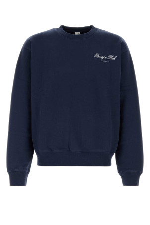 Бавовняна футболка темно-синього кольору SPORTY & RICH (ST10385274BL106) SPORTY & RICH