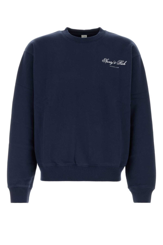 Navy blue cotton sweatshirt SPORTY & RICH (ST10385274BL106)