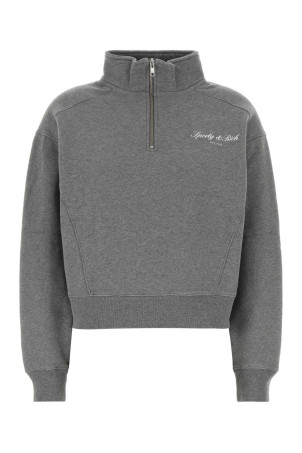 Melange grey cotton sweatshirt SPORTY & RICH (ST10982000GY34)