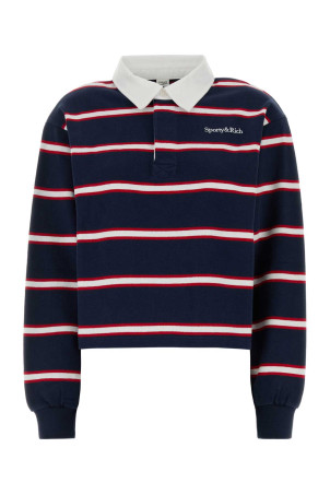 Хлопковая рубашка-поло с вышивкой SPORTY & RICH (TO00885300BL171) SPORTY & RICH