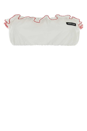 White poplin crop-top MIU MIU (TP9164SOOO197F)