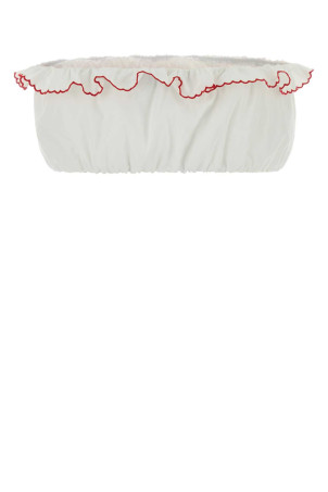 White poplin crop-top MIU MIU (TP9164SOOO197F)