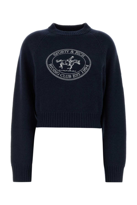 Navy blue wool sweater SPORTY & RICH (WS11785000BL106)