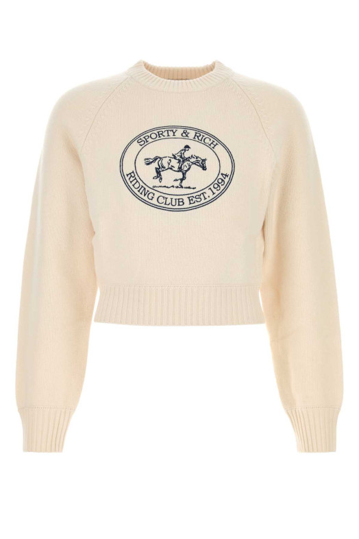Cream wool sweater SPORTY & RICH (WS11785000WH37)