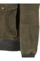 Бомбер из вощеной овчины, зелёный BRUNELLO CUCINELLI MPMWT1952CMD40