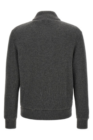 Suede and wool jacket Gray