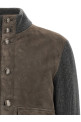 Куртка из замши и шерсти, серого цвета BRUNELLO CUCINELLI MPCLF1955CWP86