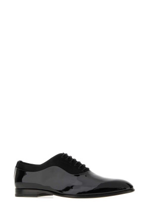 Black leather and satin lace-up shoes DOLCE & GABBANA (A20213A0932)