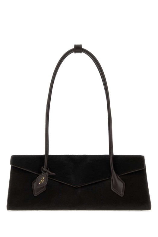 Dark brown calf hair Teckel shoulder bag ALAIA (AA1L2045I047)