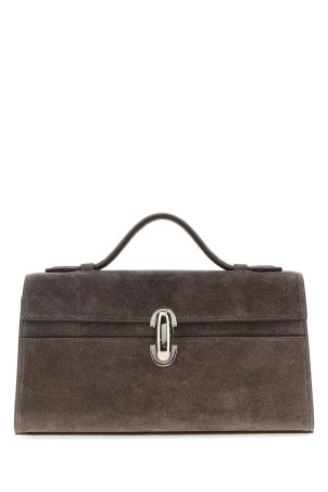 Mud suede Symmetry handbag Black SAVETTE (H00503)