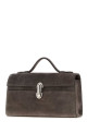 Mud suede Symmetry handbag Black SAVETTE (H00503)