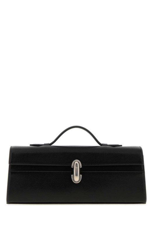 Black leather Symmetry handbag SAVETTE (H01433)