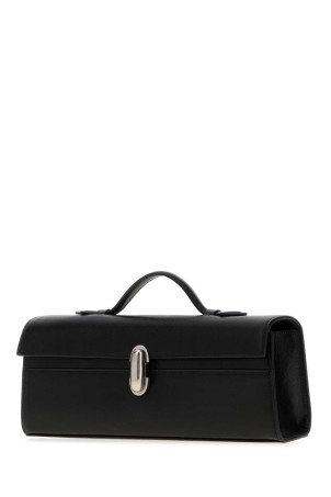 Black leather Symmetry handbag SAVETTE (H01433)