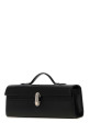 Black leather Symmetry handbag SAVETTE (H01433)