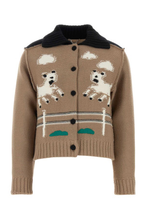 Camel wool cardigan MOSCHINO (262D05805402)
