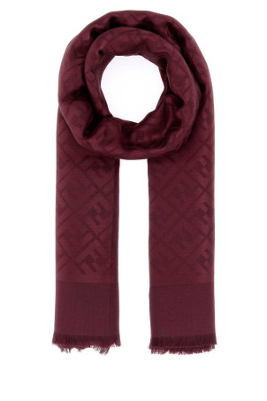 Burgundy silk blend scarf FENDI (FXT069AJW7)