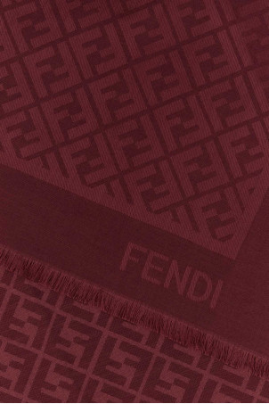 Burgundy silk blend scarf FENDI (FXT069AJW7)