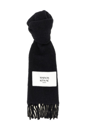 Шарф з логотипом, чорний MAISON KITSUNE LM06206WA0022P199