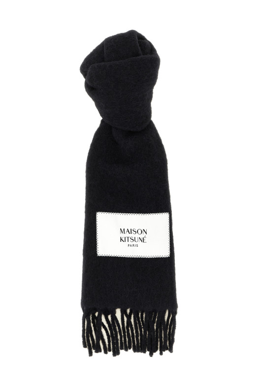 Шарф з логотипом, чорний MAISON KITSUNE LM06206WA0022P199