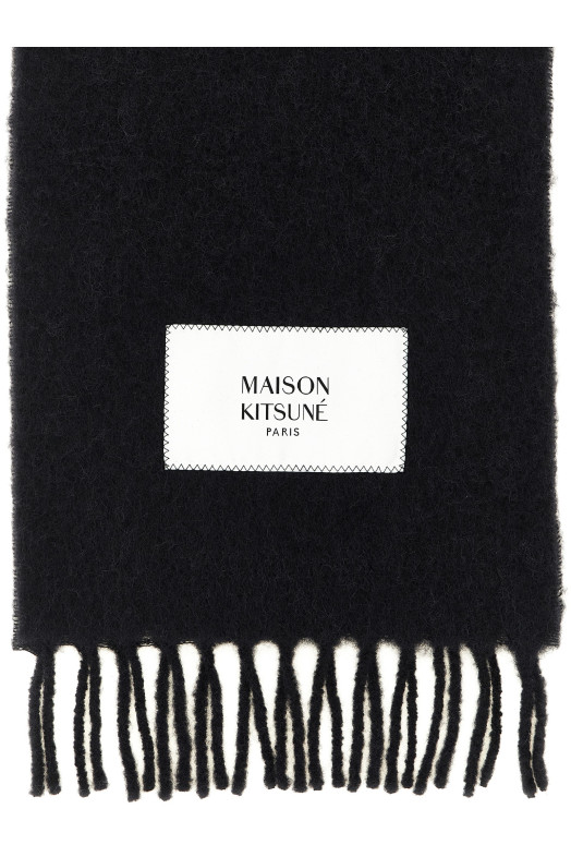 Шарф з логотипом, чорний MAISON KITSUNE LM06206WA0022P199