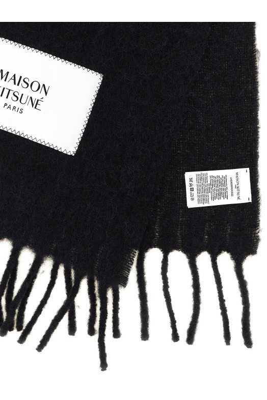 Шарф з логотипом, чорний MAISON KITSUNE LM06206WA0022P199