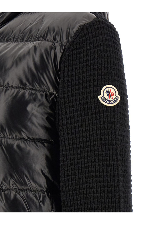 Кардиган з вставками спереду, чорний MONCLER L20919B00059M4281999