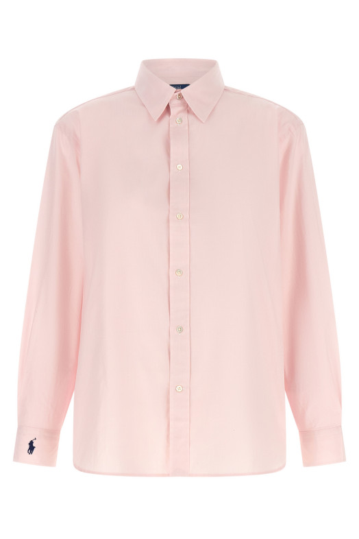 Хлопковая рубашка розового цвета POLO RALPH LAUREN 211968220003