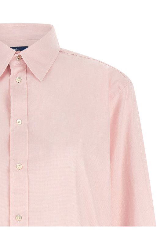 Хлопковая рубашка розового цвета POLO RALPH LAUREN 211968220003