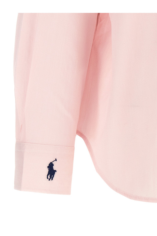 Хлопковая рубашка розового цвета POLO RALPH LAUREN 211968220003
