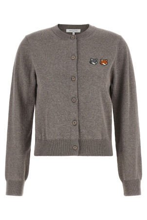 'Double Fox Head' cardigan Gray