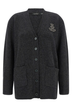 Fur insert cardigan Gray