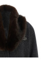 Fur insert cardigan Gray