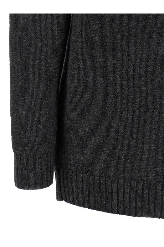 Fur insert cardigan Gray