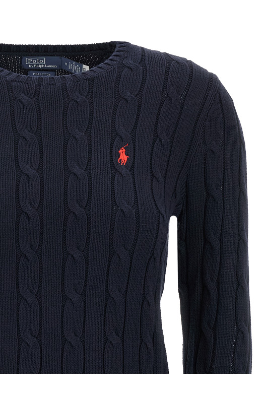 Braided cotton sweater Blue