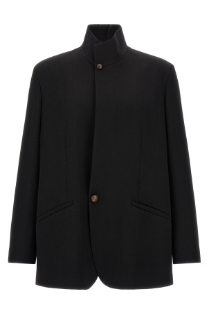 Шерстяной блейзер на пуговицах  Черный ZEGNA 487043A41G4RH0N