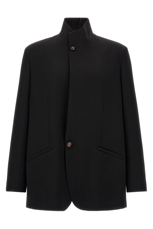Шерстяной блейзер на пуговицах  Черный ZEGNA 487043A41G4RH0N