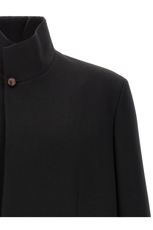 Шерстяной блейзер на пуговицах  Черный ZEGNA 487043A41G4RH0N