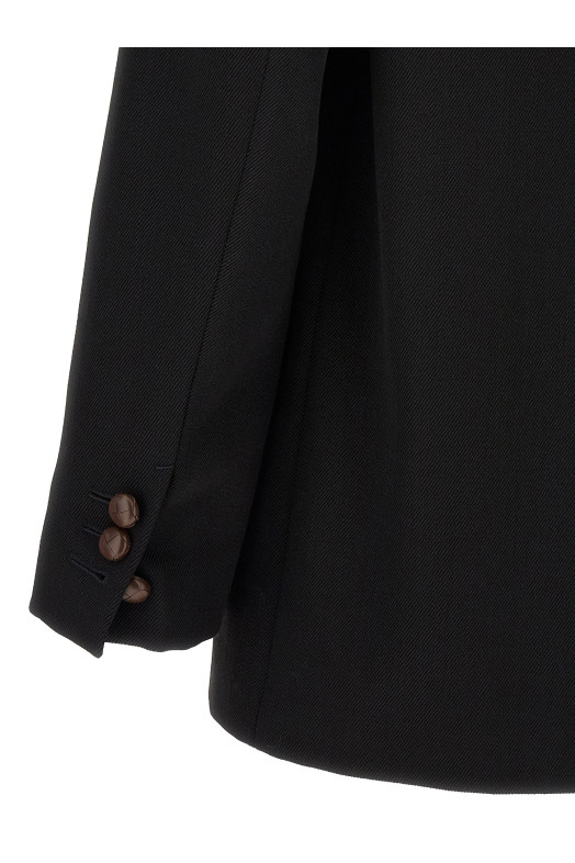 Шерстяной блейзер на пуговицах  Черный ZEGNA 487043A41G4RH0N