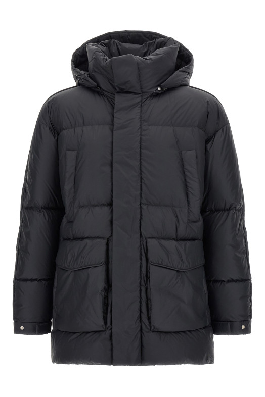 Detachable hood down jacket Black