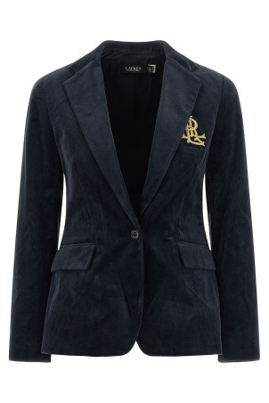 Metal wire embroidery blazer Blue